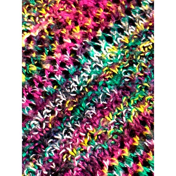 CCC Hand Knit Purple Multicolor Loose Fit Cardigan Sweater Short Sleeves Size LG - Picture 6 of 6